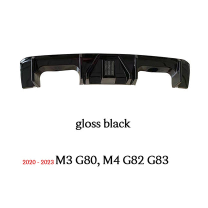 M4 Custom Carbon Fiber Printing Glazing Black Rear Bumper Diffuser for BMW M3 G80 M4 G82 Coupe G83 Convertible 2020 - 2023