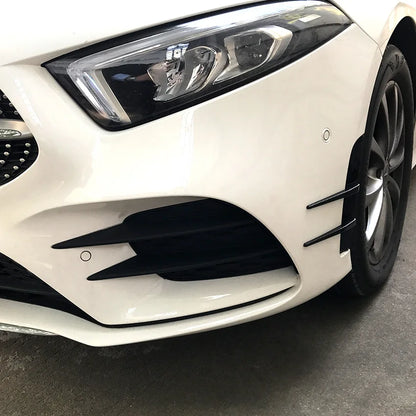 2Pcs Front Bumper Spoiler Flank Wind Knife Lip Air Vent Trim For Mercedes Benz A Class A180 A200 A220  W177 Car Canards Splitter