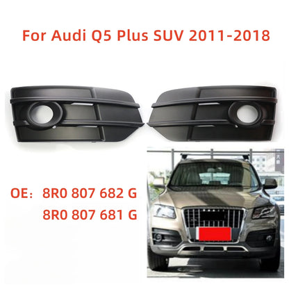 2 Pcs Front Bumper Fog Light Grille Cover Lower Grill Frame Suitable for Audi Q5 2011-2018 Plus SUV Black ABS Car Styling