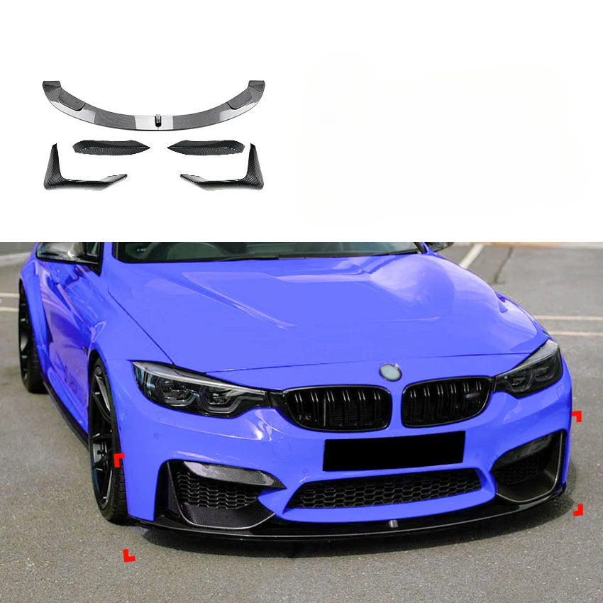 Front Bumper Lip Side Canards Splitter Guard Protector Body Kit Cover for BMW 3 4 Series M3 M4 F80 F81 F82 F83 Car Accessories