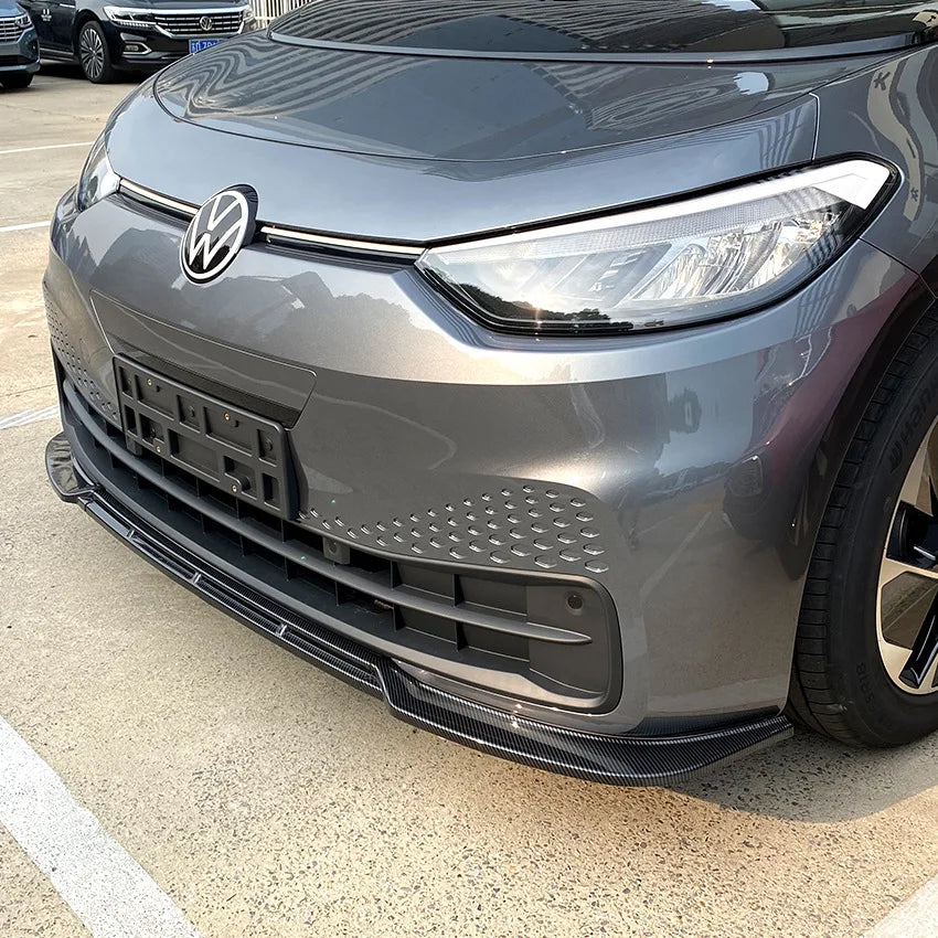 Front Bumper Lip Body Kit Spoiler Splitter Carbon Look Bumper Canard Splitter for Volkswagen VW ID.3 Diffuser Car Accessories