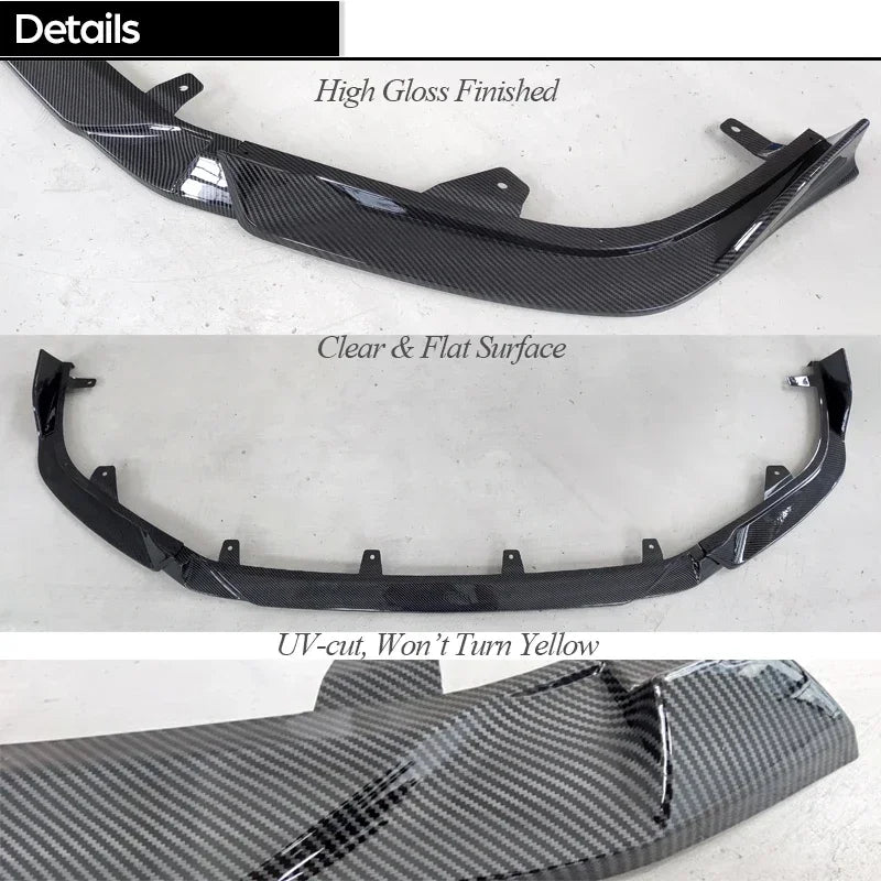 Carbon Fiber Printing Gloss Black Front Bumper Lip Spoiler for Lexus ES 7th Generation CZ10 Z10 ES200 ES250 ES300h E350