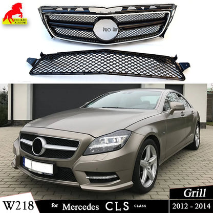 Front Bumper Radiator Grill Mesh Black Grille for Mercedes CLS Class Pre-facelifted C218 Coupe X218 Shooting Brake 2011-2014