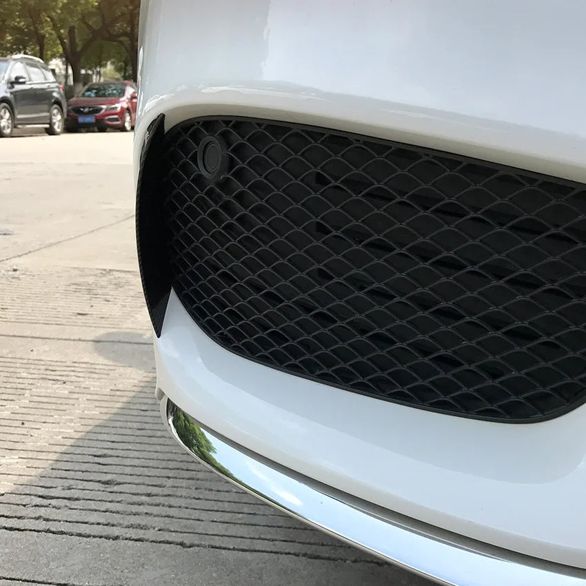 Front Fog Lamp Grille Canards Decorative Covers Stickers for Mercedes Benz C Class W205 2015-2018 Glossy Black Car Accessories