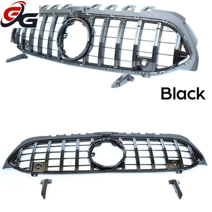 Car Front Bumper Racing Grille Black for Mercedes A Class W177 Hatch V177 Saloon 2019-2023 A180 A200 A250 A35 Except for A45 AMG