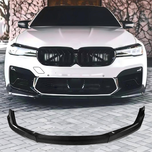 Dry Carbon Fiber MP Style 3-Piece Split Front Lip Splitter For BMW F90 M5 LCI 2021 2022 2023 M5 Front Bumper Chin Spoiler