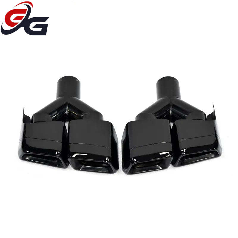 Car Rear Bumper Turbo Muffler Exhaust Tips Pipe 4 Exits Black For Benz C E CLS Class W204 W212 W218 C63 E63 CLS63 Pre-Facelift