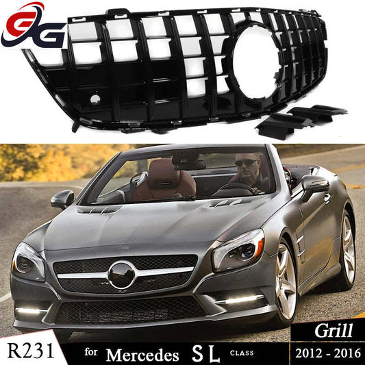 R231 GT Grille Front Bumper Grill Mesh for 2012 - 2016 Mercedes SL Class R231 SL300 SL350 SL400 SL550, Not for SL 65 SL 63 AMG