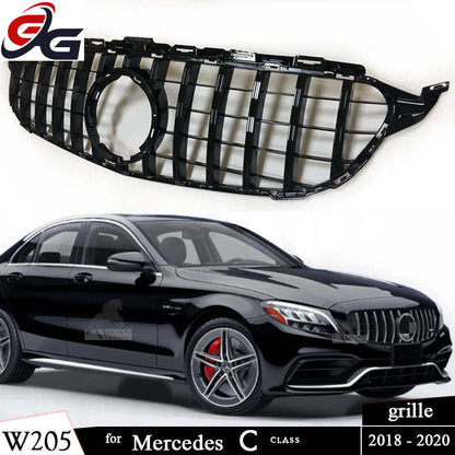 W205 Front Bumper GT Grill for Mercedes Benz C Class S205 A205 C205 2018-2020 C200 C250 C300 C350 C400 C450 C43 AMG Car Grille