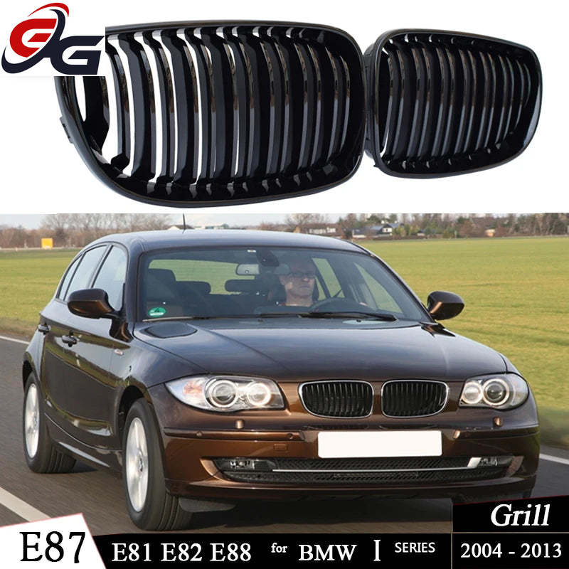 Car Style Gloss Black Front Kidney Grill Mesh Hood Grille for BMW 2004 - 2013 1 Series E87 E81 Hatch E82 Coupe E88 Convertible