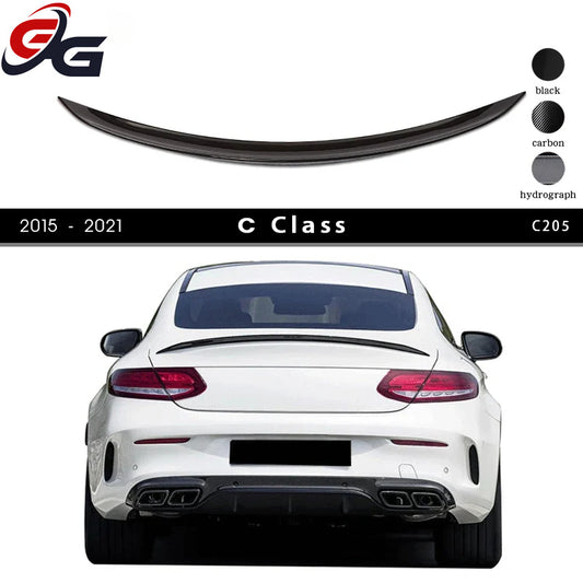 C205 ABS Plastic Gloss Black Rear Deck Spoiler Boot Wing for 2015 - 2020 Mercedes C Class 2-Door Coupe