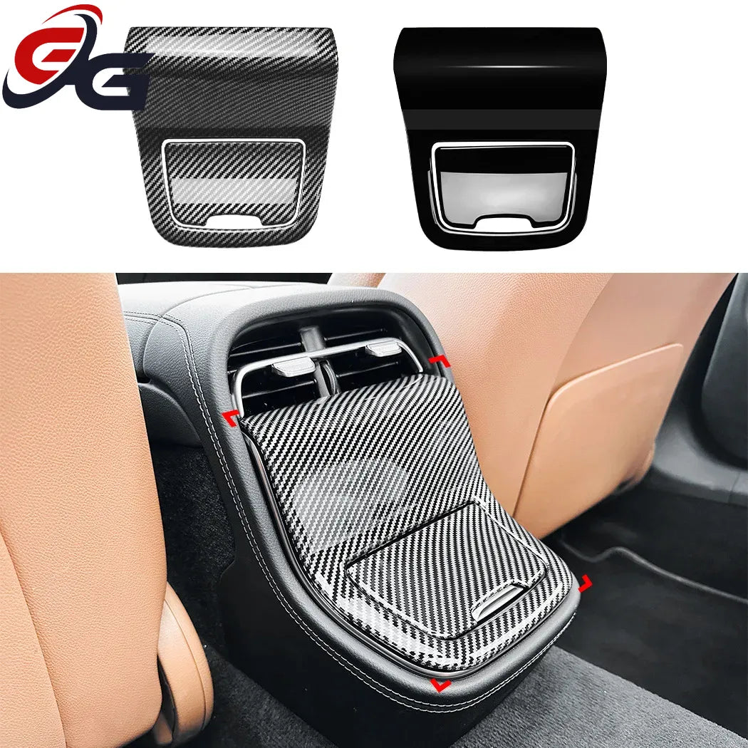 Applicable To Mercedes Benz E-Class W214 2024+ E260 E300 Armrest Box Rear Air Outlet Cover Car Sticker Modification Styling