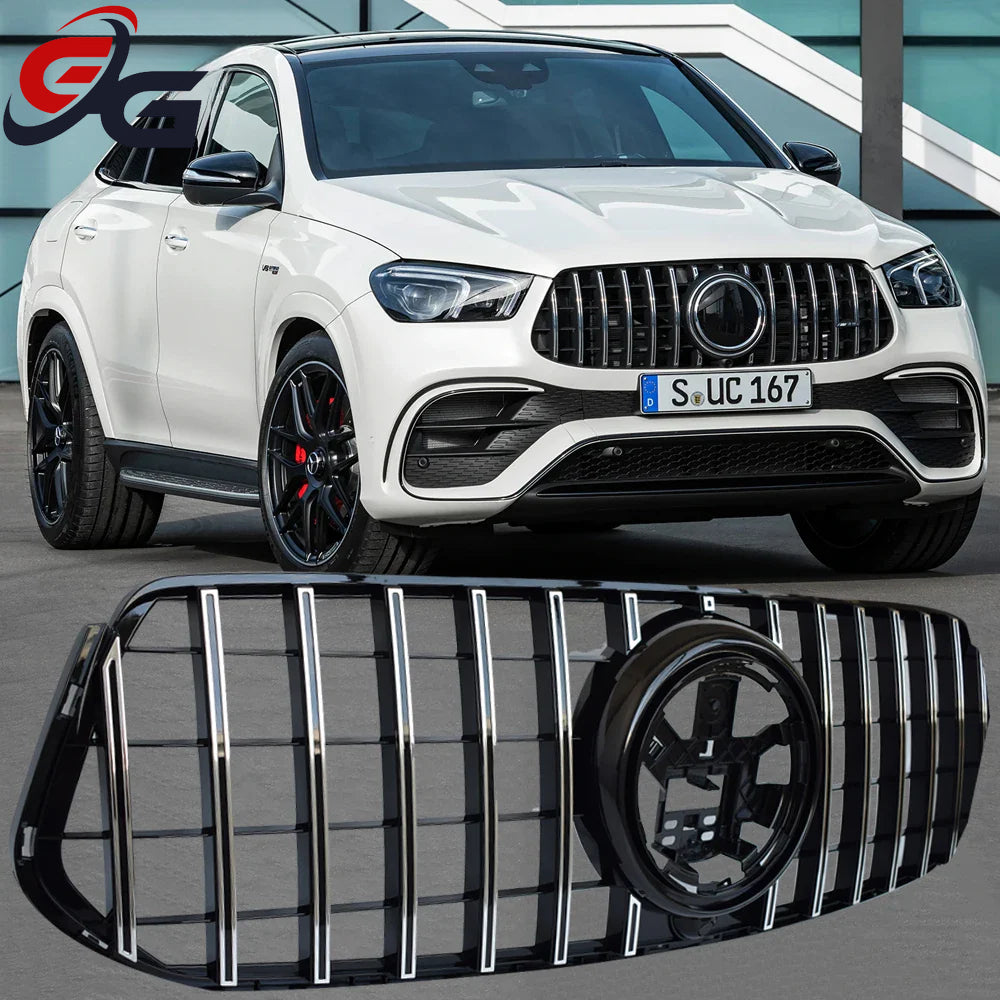 Black Silver Replacement Front Bumper GTR Grille Fit For Mercedes GLE Class W167 SUV C167 Coupe 2020 - 2022, Not for GLE63 AMG