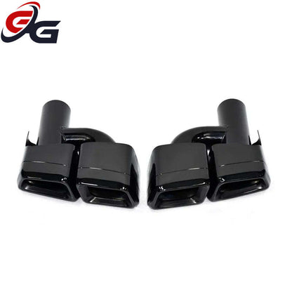 Car Rear Bumper Turbo Muffler Exhaust Tips Pipe 4 Exits Black For Benz C E CLS Class W204 W212 W218 C63 E63 CLS63 Pre-Facelift