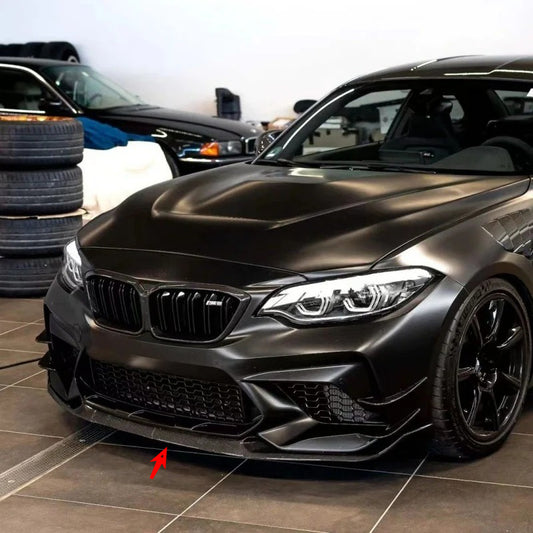 3*3 3K Auto-clave Dry Carbon Fiber MP Style Front Bumper Lip Lower Chin Spoiler for BMW M2 F87 Competition Only 2016 - 2021