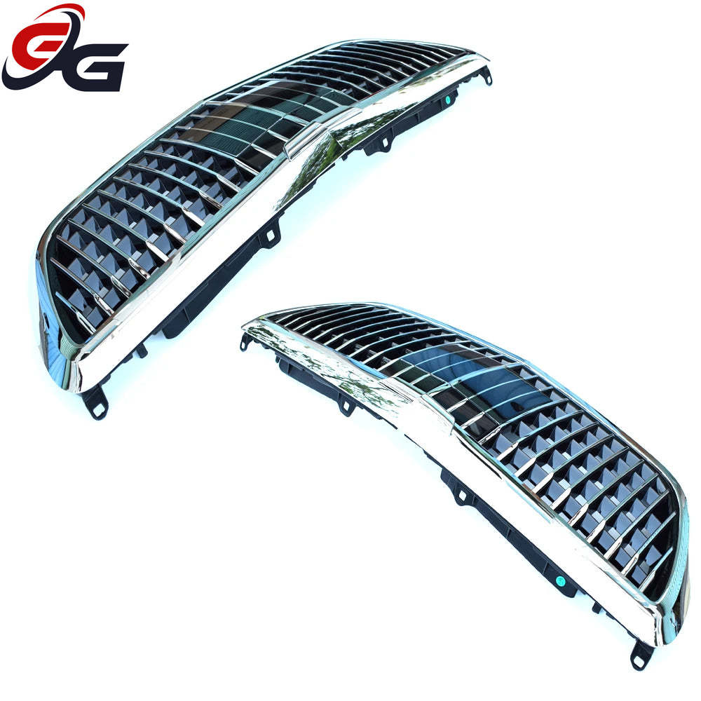 W222 Front Bumper Grille Chrome Grill High Glossy Grills for Mercedes S Class 4-Door Sedan Pullman V222 2014-2019 S350 S500 S600