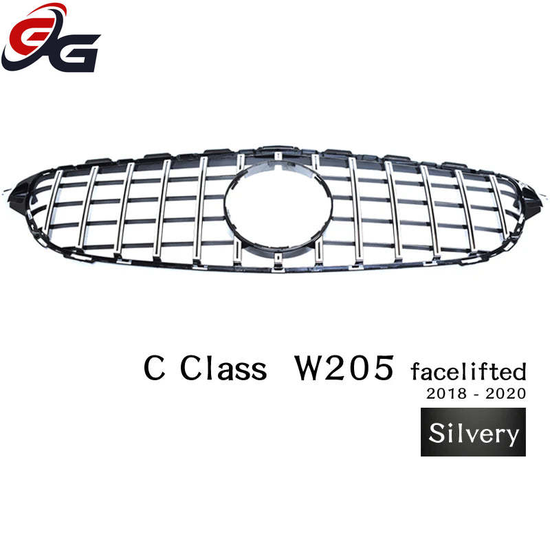 W205 Front Bumper GT Grill for Mercedes Benz C Class S205 A205 C205 2018-2020 C200 C250 C300 C350 C400 C450 C43 AMG Car Grille