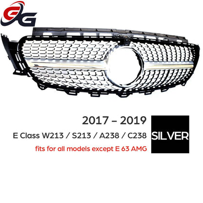 W213 Diamond Front Bumper Grill Mesh Grille for Mercedes 2017 - 2019 E Class Saloon S213 Estate C238 Coupe A238 Cabriolet Sport