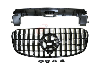 Front Bumper Grill Mesh Grille for Mercedes Benz GLS Class X167 2024+ GLS400 GLS450 GLS580 Racing Grills ABS Black Car Styling