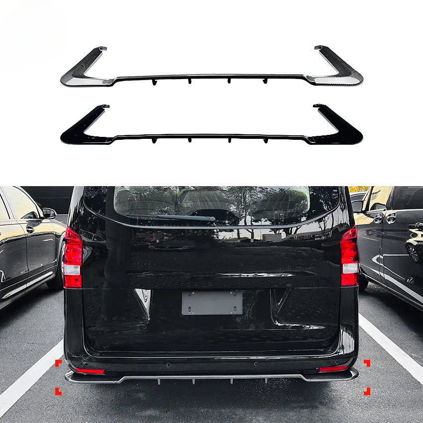 Car Rear Bumper Lip for Mercedes Benz Vito W447 2016-2023 Spoiler Protective Cover Diffuser Gloss Black Auto Styling Accessories