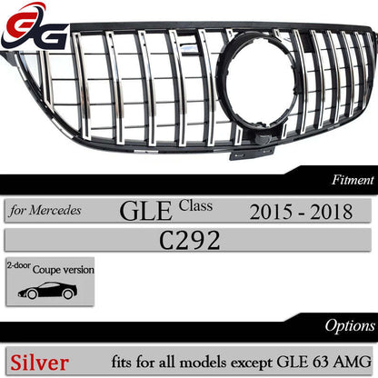 Front Grille Suitable for 2015-2018 Mercedes GLE300 GLE350 GLE400 GLE500 Coupe Only Car Upper Bumper Grill Hood Mesh Grid Grills