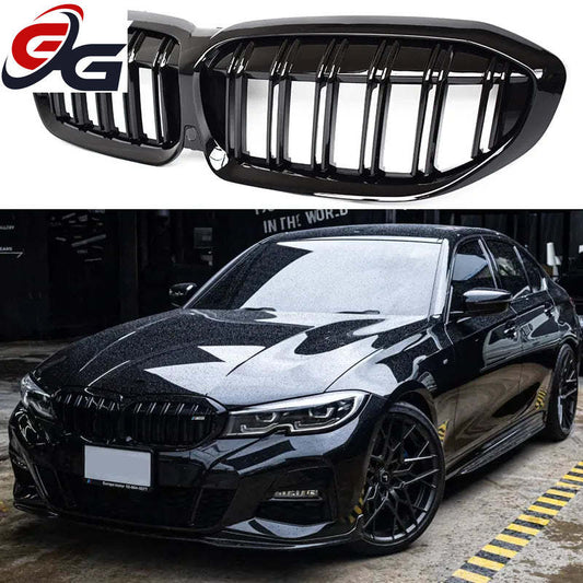 Gloss Black Front Bumper Grill Kidney Radiator Grille for BMW 2019 - 2021 G20 3-series Sedan, G21 Estate (Not Fit for G80 M3)