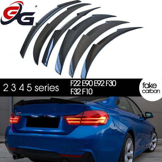 Water Transfer Printing Carbon Fiber Style Rear Trunk Spoiler for BMW 2' F22 3' E90 E92 F30 4' F32 5' F10 (2005 - 2019)