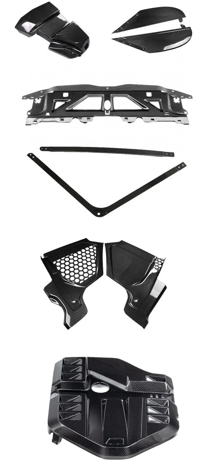 Autoclave Dry Carbon Fiber Engine Bay Battery Cover Radiator Intake Cover Strut Bar Water Splash Guard For BMW M2 G87 M3 G80 G81 M4 G82 G83 (S58 Engine) | Clip-On