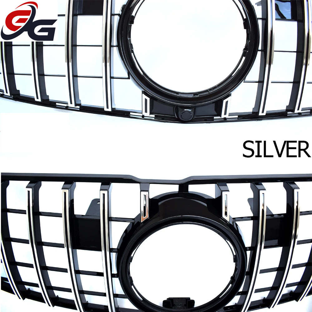 GT X166 Black Silver Front Bumper Grille for Mercedes GLS Class X166 2016 - 2019 GLS 400 GLS 450 GLS 500 Car Racing Grill Tuning