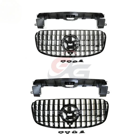 Front Bumper Grill Mesh Grille for Mercedes Benz GLS Class X167 2024+ GLS400 GLS450 GLS580 Racing Grills ABS Black Car Styling