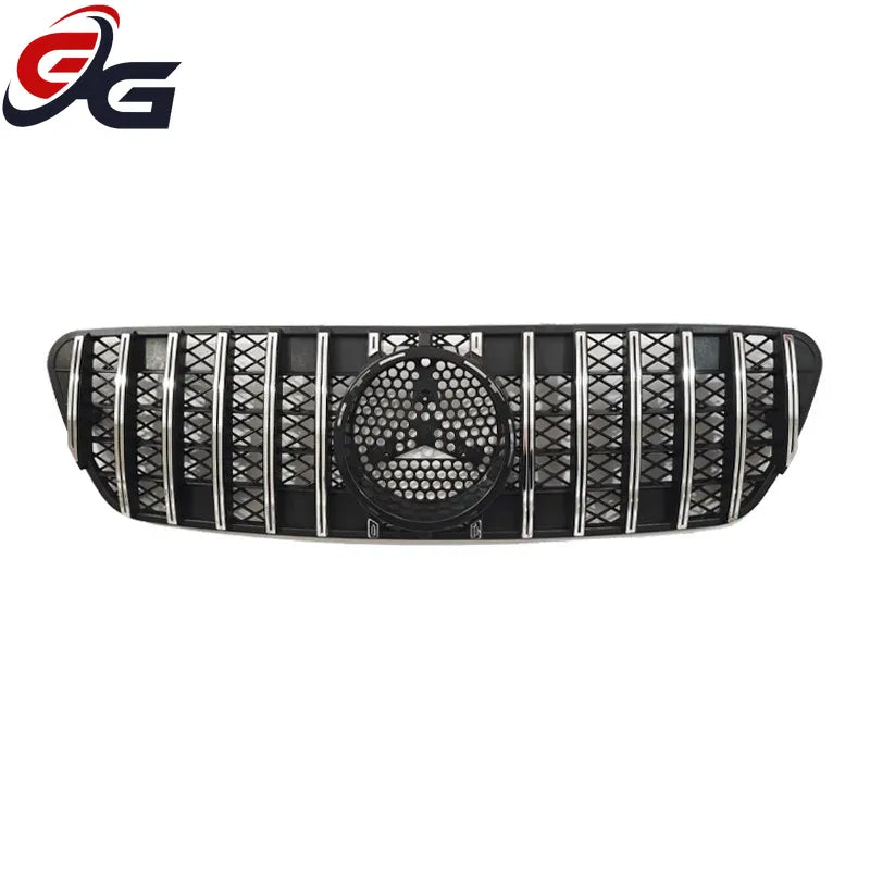 ABS Black Silver Replacement Front Bumper Radiator Diamonds Grille Grill for Mercedes Benz ML W163 1998-2004 GT Racing Grills