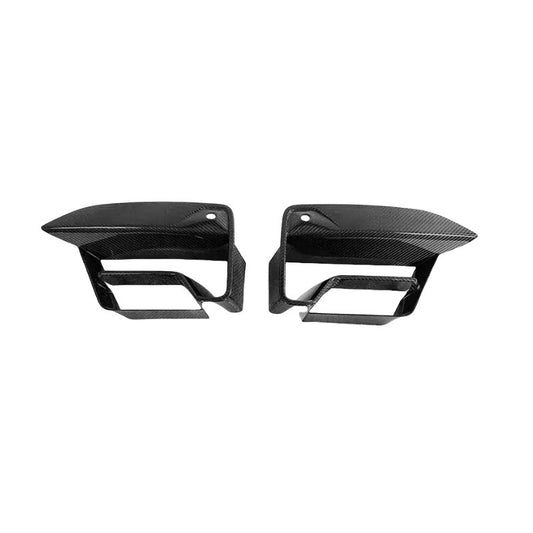 3×3 3K Twill Dry Carbon Fiber Front Bumper Vent Trimming Fog Light Frame Covers for BMW F90 LCI M5 2021-2023 | Stick-on