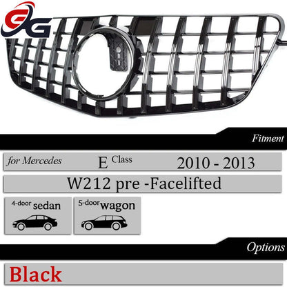 W212 Front Bumper Hood Grill Panamericana GT Style Grille for Mercedes 2009 - 2013 E Class W212 Sedan S212 Estate Car Grills