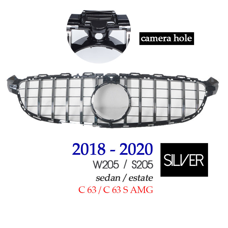 Panamericana Grille GTR Type Grill For Mercedes C Class W205 Sedan S205 Estate A205 Cabrio C205 Coupe 2015 - 2020 C180 C200 C300