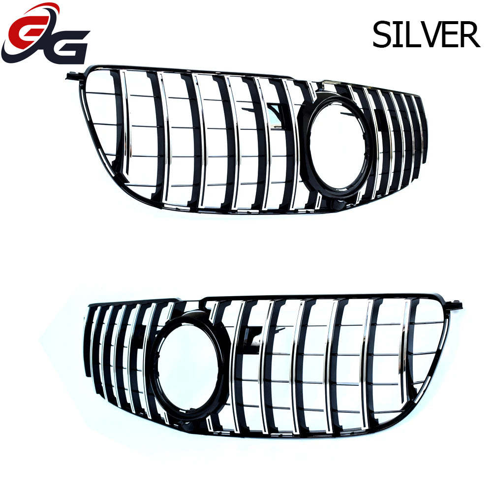 GT X166 Black Silver Front Bumper Grille for Mercedes GLS Class X166 2016 - 2019 GLS 400 GLS 450 GLS 500 Car Racing Grill Tuning