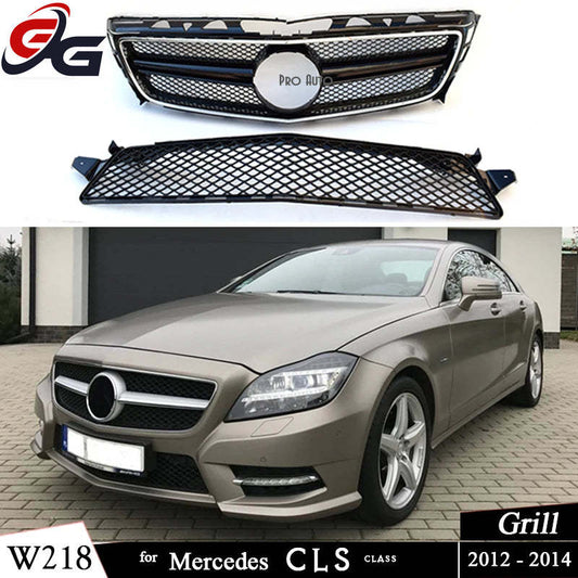 Front Bumper Radiator Grill Mesh Black Grille for Mercedes CLS Class Pre-facelifted C218 Coupe X218 Shooting Brake 2011-2014