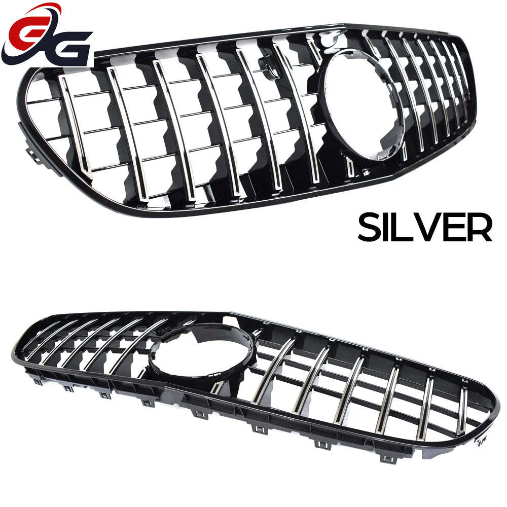 W217 Front Bumper Racing Grille Silver Grill for Mercedes S Class C217 Coupe A217 Cabriolet 2014-2020, Not for S65 AMG S63 AMG