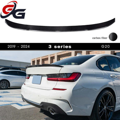 G20 CS 3*3 3K Twill Carbon Fiber Rear Deck Spoiler Boot Wing for 2019 - 2024 BMW 3 Series M3 4 Door Sedan G20 G80