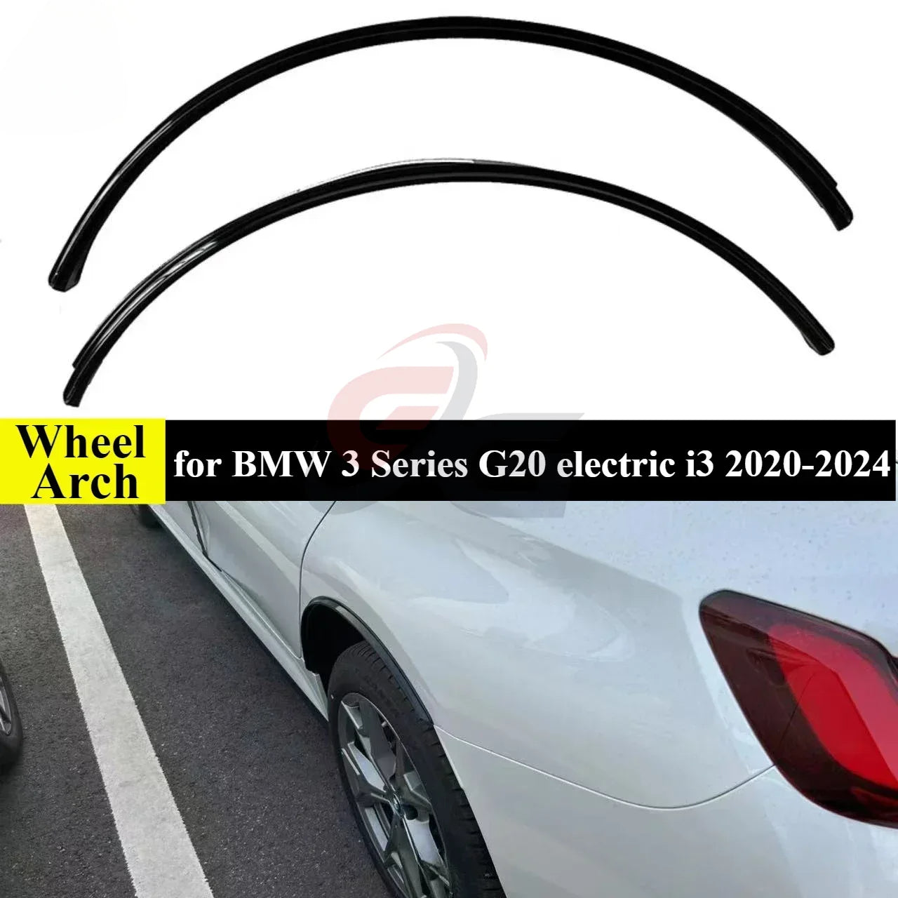 2 Pcs Rear Wheel Arch Car Stickers Black Cover Trim for 2020-2024 BMW 3 Series G20 Electric I3 Accessories Styling Mouldings