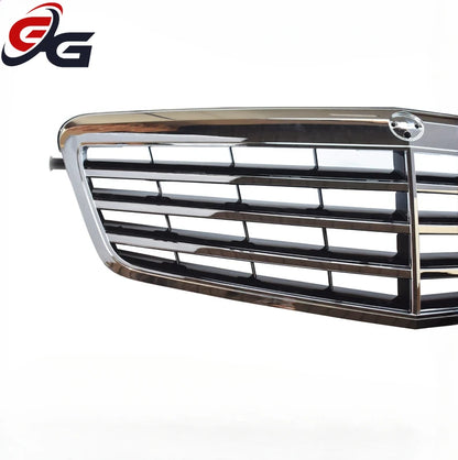 Front Bumper Grille Silver Grill for Mercedes Benz E Class W212  E200L Old Style Three Horizontal Model Styling Car Accessories