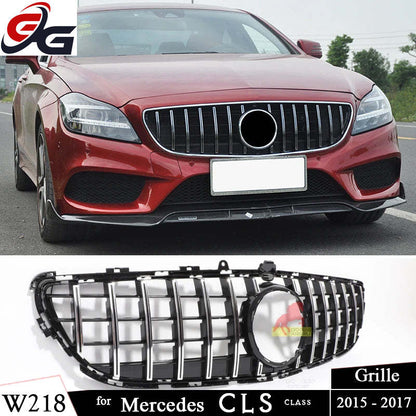 Front Bumper GT Grille suitable for Mercedes CLS Class W218 X218 2015 - 2017 CLS 400 CLS 350 CLS 500 Black Silver Racing Grill