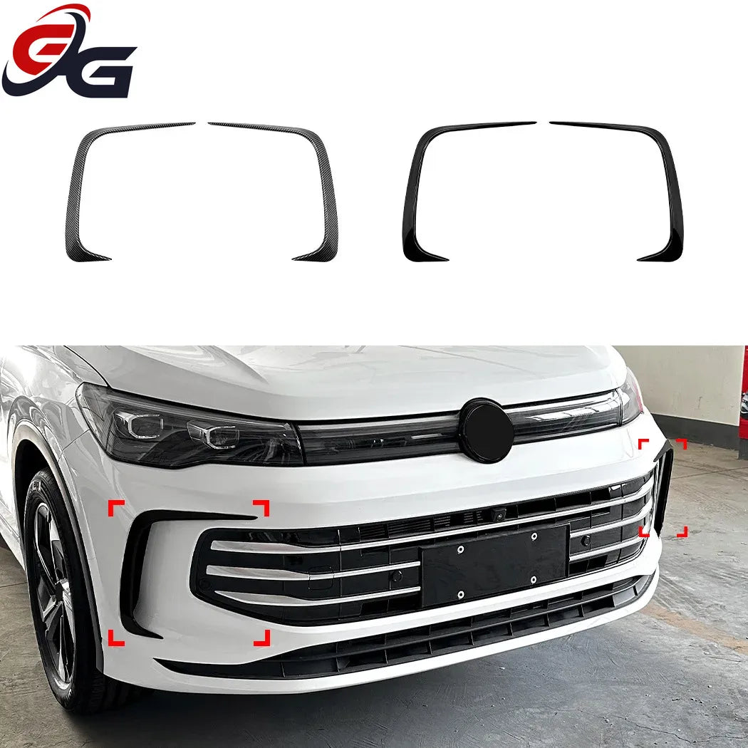 2 PCS for Volkswagen VW Tiguan MK3 Standard Version Front Bumper Canards Splitters Car Stickers ABS Glossy Black ABS Styling