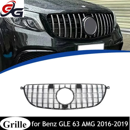GT Style Front Bumper Grille Grill for Mercedes Benz Real GLE 63 AMG 2016-2019  Racing Grills Styling Car Accessories