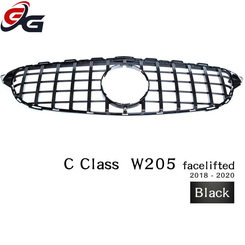 W205 Front Bumper GT Grill for Mercedes Benz C Class S205 A205 C205 2018-2020 C200 C250 C300 C350 C400 C450 C43 AMG Car Grille