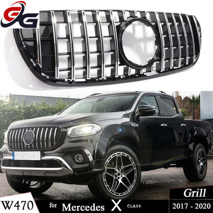 W407 Grills GTR Style Front Bumper Grill for Mercedes X Class 2017-2020 X220d X250d X350d Radiator Grille Mesh Grid Accessories