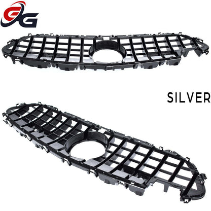 C257 GT Style Black Silver Grill Front Bumper Grille for Mercedes CLS Class 2018-2023 4-Door Coupe W257 CLS350 CLS53 AMG Grills