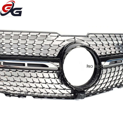 X204 GT Grilles Front Bumper Grill Mesh for Mercedes GLK Class 2012 - 2015 Diamond Black Silver Car Replacement Hood Mesh Grid