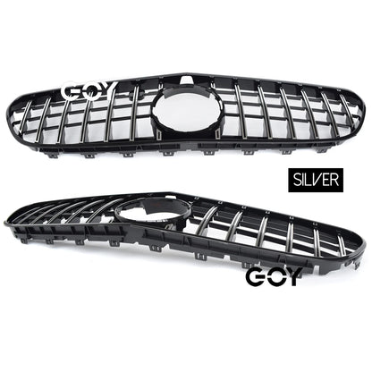 Black Silver Replacement Front Bumper GTR Panamericana Grille For Mercedes S Class A217 Cabrio & C217 Coupe 2-Door 2014 - 2021