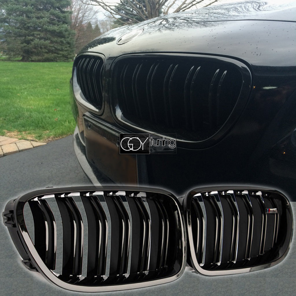 F10 Grille, Piano Black Front Kidney Grill Fit for BMW F10 (Sedan) F11 (Estate) 5 Series 2010 - 2016